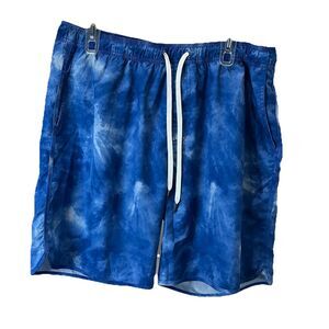 Fair Harbor Swim Shorts Trunks Men’s 3XL Blue Tie Dye Hybrid Lined Drawstring